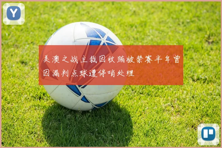美澳之战主裁因收贿被禁赛半年曾因漏判点球遭停哨处理